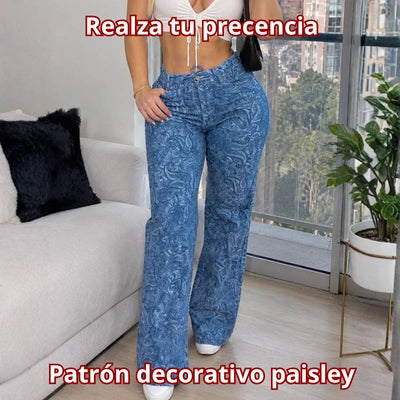 Jean Wide Leg "Estampa Retro"