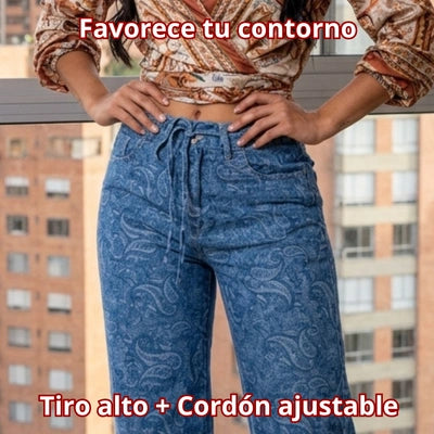 Jean Wide Leg "Estampa Retro"