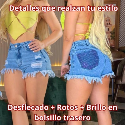 Short Índigo Destellos