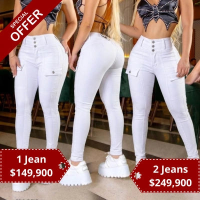 Jean Skinny Blanco 3 Botones