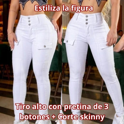 Jean Skinny Blanco 3 Botones