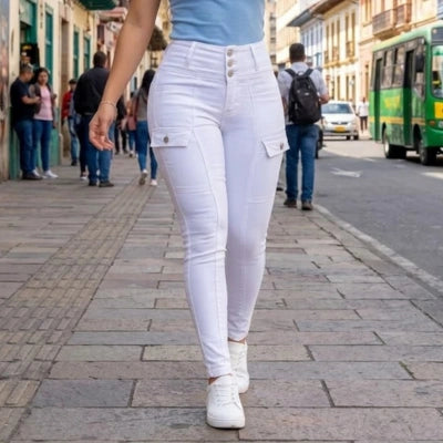 Jean Skinny Blanco 3 Botones