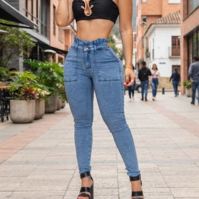 Denim Skinny Aura PaperBag