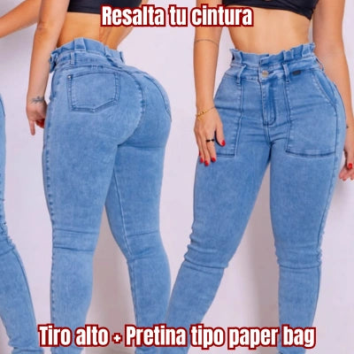 Denim Skinny Aura PaperBag