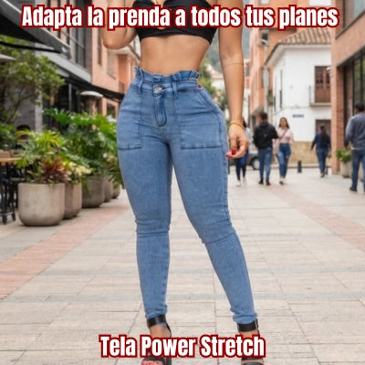 Denim Skinny Aura PaperBag