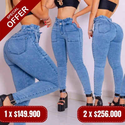 Denim Skinny Aura PaperBag