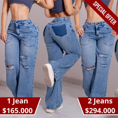 Jean Mom Atrevido Azul Rey