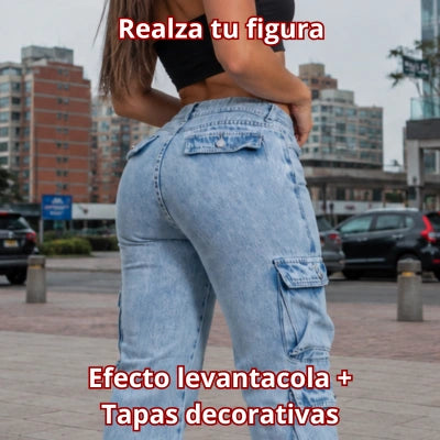 Denim Cargo Jogger Auténtico