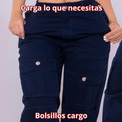 Mom Cargo Azul Noche