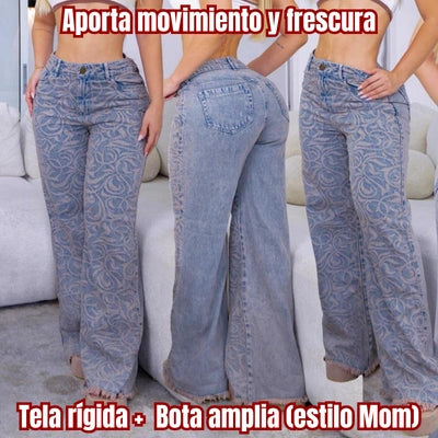 Jean Mom Textura Plena