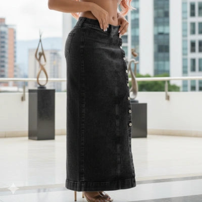 Maxi Falda Cúspide Denim
