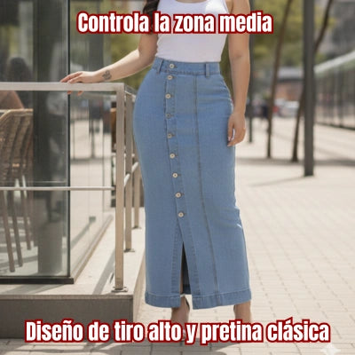 Maxi Falda Cúspide Denim