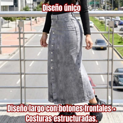 Maxi Falda Cúspide Denim