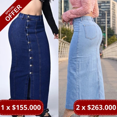 Maxi Falda Cúspide Denim