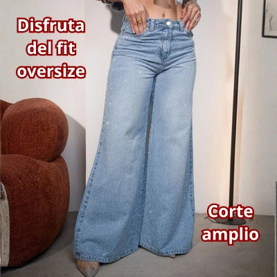 Jeans Cielo de Brillos Oversize