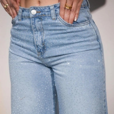 Jeans Cielo de Brillos Oversize