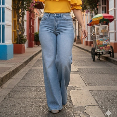 Jeans Cielo de Brillos Oversize
