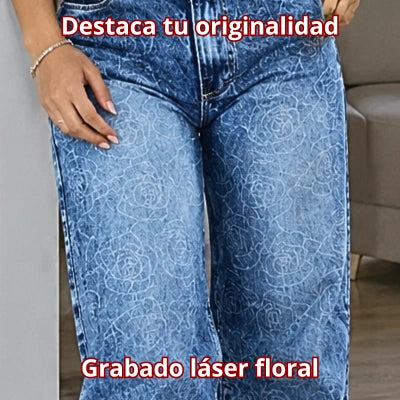 Palazzo Denim "Lienzo Floral
