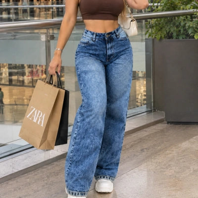 Palazzo Denim "Lienzo Floral