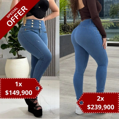 Jean Skinny "Curva Evidente" Azul Estructural