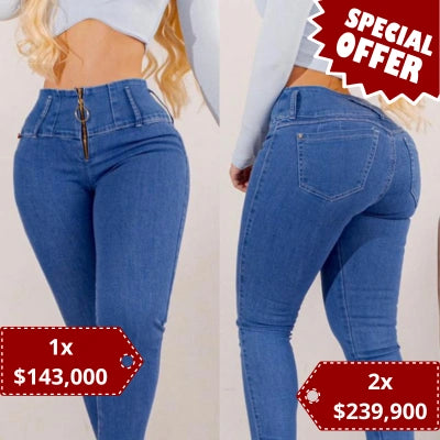 ZIPPER BLUE — Jean Skinny Cierre Frontal