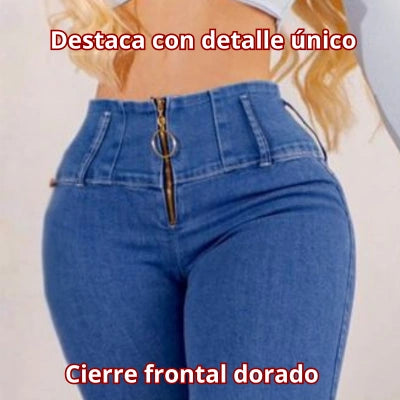 ZIPPER BLUE — Jean Skinny Cierre Frontal