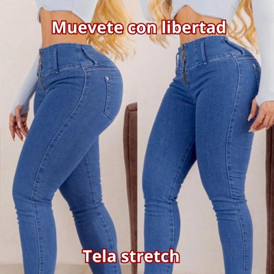 ZIPPER BLUE — Jean Skinny Cierre Frontal