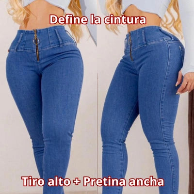 ZIPPER BLUE — Jean Skinny Cierre Frontal