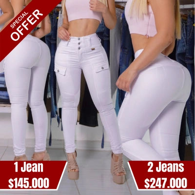 Jean Skinny Blanco 3 Botones