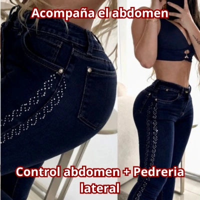 Skinny Brillo Sutil Tiro Alto