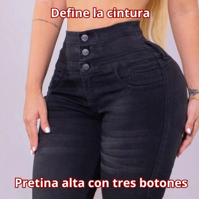 POWER GREY — Jean Skinny Stretch con Cierre en Bota