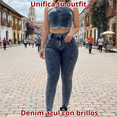 Set Denim Brillo Serena (top + jean)