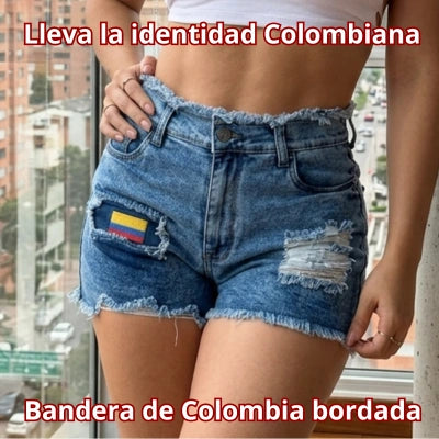 TRICOLOR SHORT — Short Denim Bandera Colombia