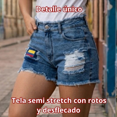 TRICOLOR SHORT — Short Denim Bandera Colombia