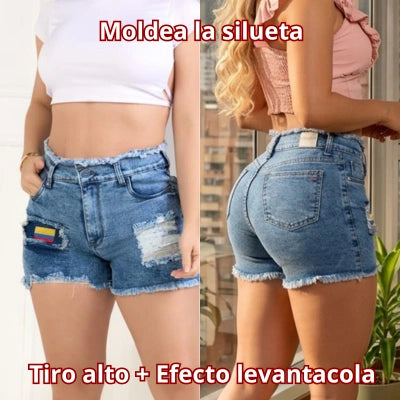 TRICOLOR SHORT — Short Denim Bandera Colombia