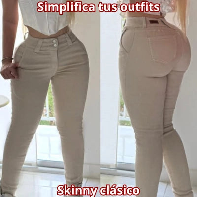Jeans Skinny Beige Abrazo Seguro