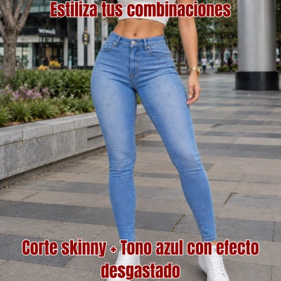 Jean Skinny "Realce Vital" Azul Vintage Yarena