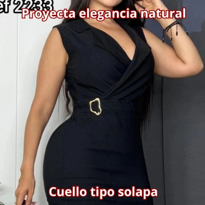 Vestido Cruzado con Hebilla
