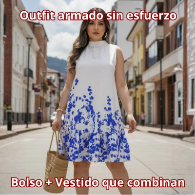 Vestido Flor de Verano + Bolso Artesanal — El Outfit Completo
