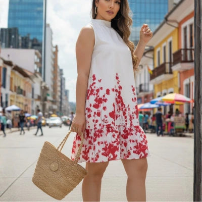 Vestido Flor de Verano + Bolso Artesanal — El Outfit Completo