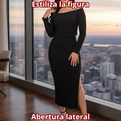 Vestido Midi + Buso Cardigan