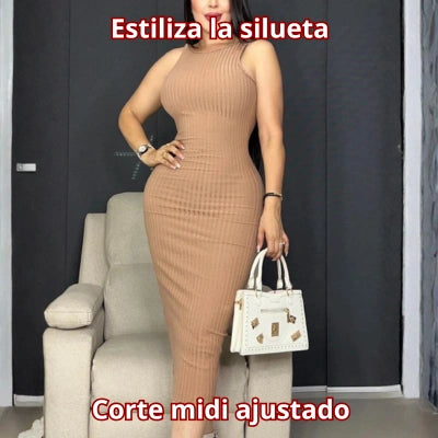 Vestido Siena — Midi Rib Espalda Descubierta