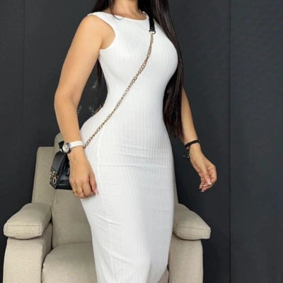 Vestido Siena — Midi Rib Espalda Descubierta